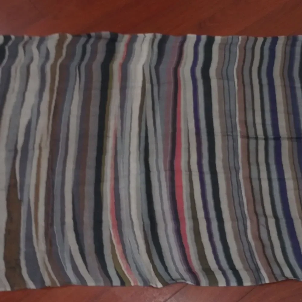 Tilo Lightweight Wool Striped Multi-Color Scarf/Shawl/Wrap, OS